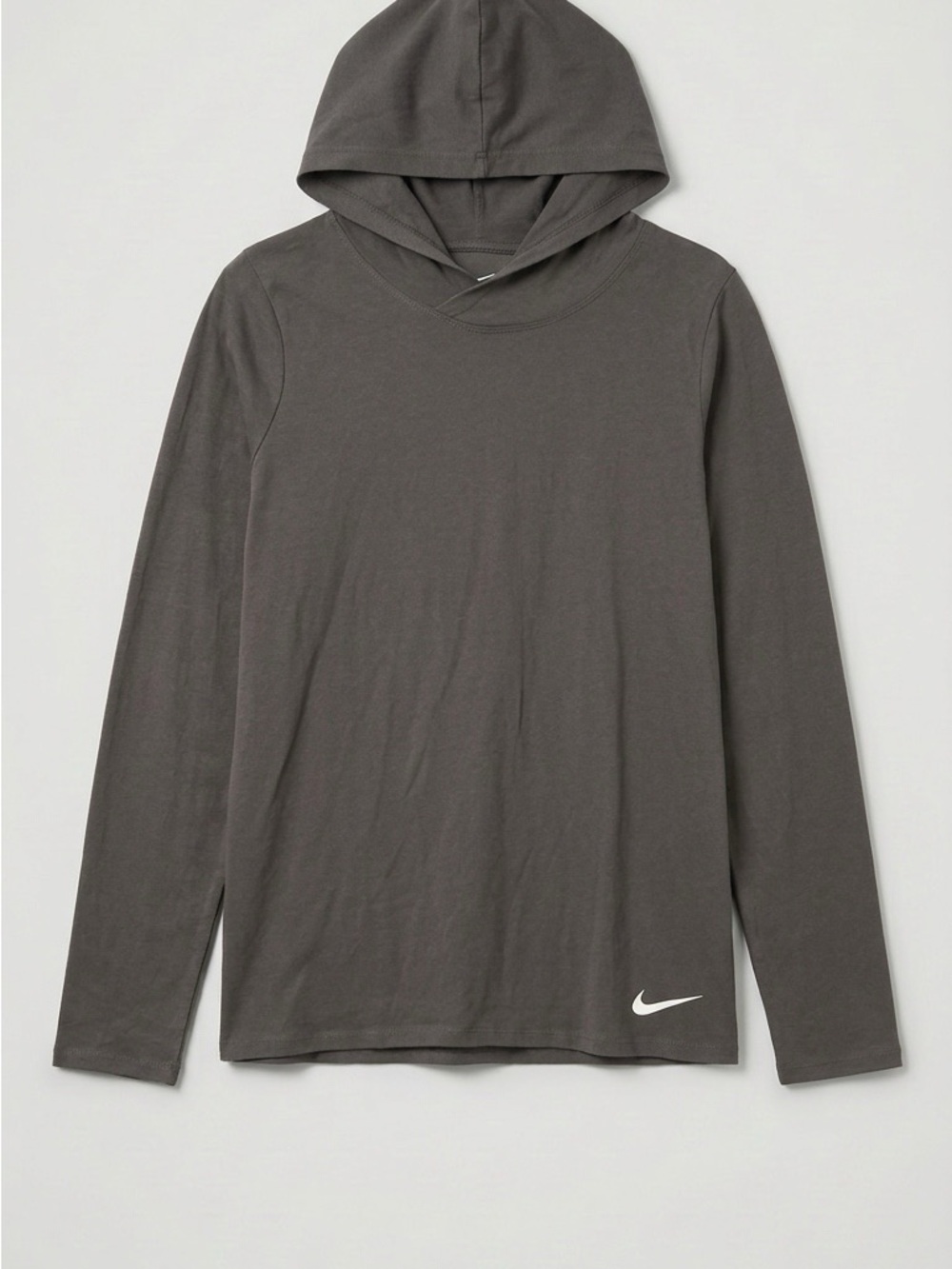 Nike Men’s Long-Sleeve Hooded Tee - Dark Gray
